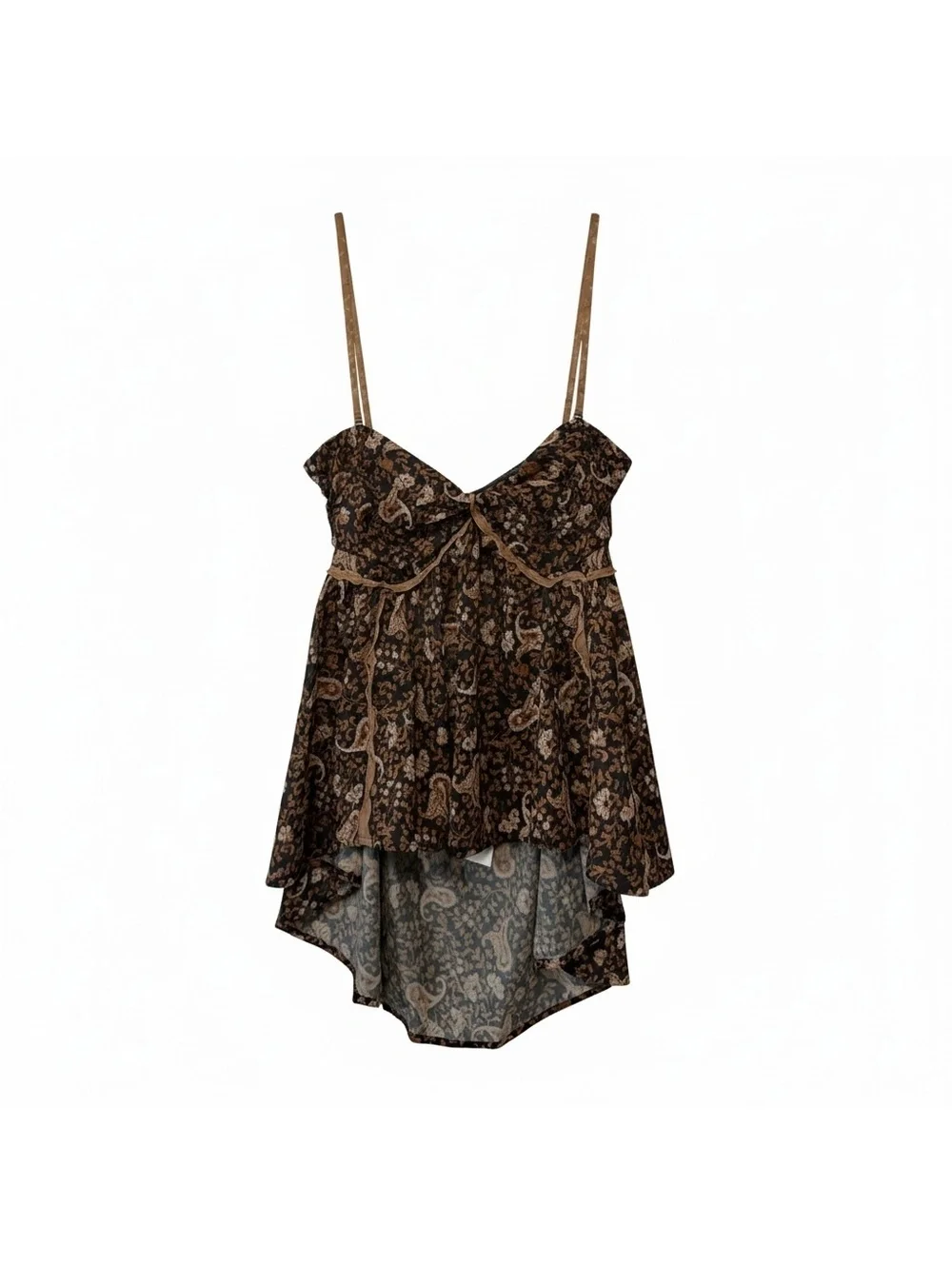 Free People Malia NWT Babydoll Boho Fall Removable Straps Tank Top Sz S